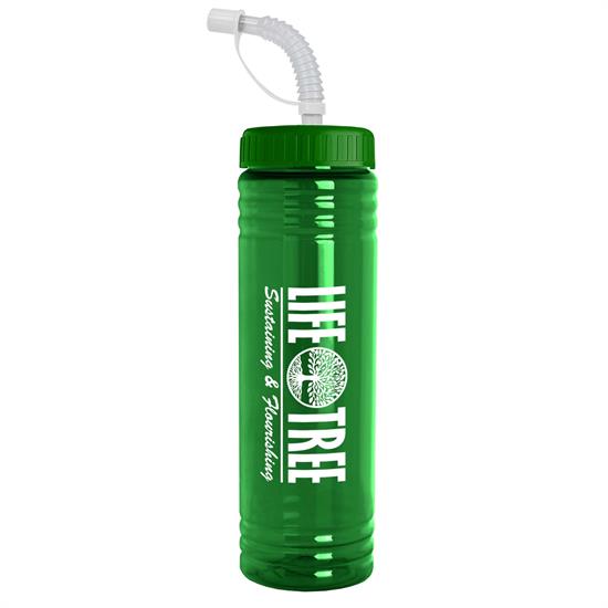 RP24S - 24 oz. Slim Fit UpCycle RPET Bottle with Straw Lid